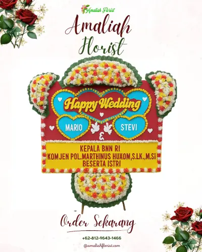 Karangan Papan Bunga Pernikahan di Kedundang